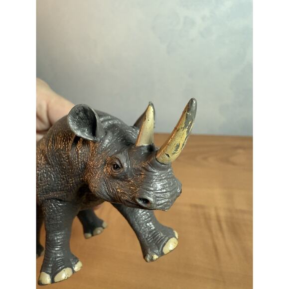 Terra by Battat Rhino Hard Plastic PVC Figurine 5.5" - Picture 4 of 7